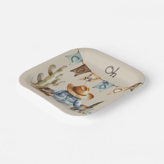 Oh Cowboy Papier Bord Western Verjaardag (Gebogen)