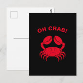Oh Crab Funny Marine Life Zee Animal Crabby Pun Briefkaart (Voorkant / Achterkant)