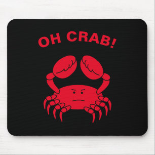 Oh Crab Funny Marine Life Zee Animal Crabby Pun Muismat