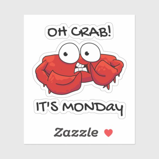 Oh Crab Het is maandag. Sticker (Vel)