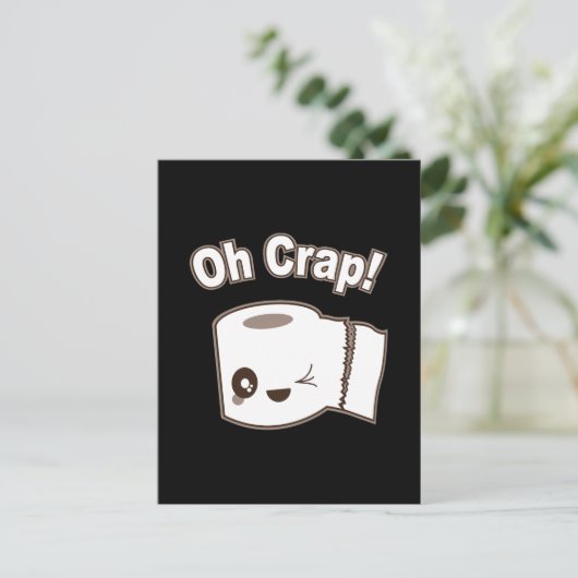 Oh Crap (toiletpapier) Briefkaart (Staand voorkant)