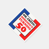 Oh Crepe Franse vlag 50ste verjaardag Servet (Hoek)