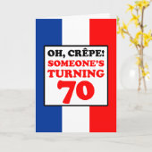 Oh Crepe Franse vlag 70e verjaardag Kaart (Gele Bloem)