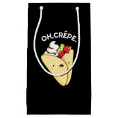 Oh Crepe Funny Food Pun Dark BG Klein Cadeauzakje (Voorkant)