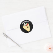Oh Crepe Funny Food Pun Dark BG Ronde Sticker (Envelop)
