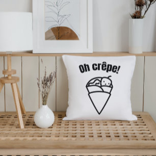 Oh crêpe! Grappig Schattige minimalistisch eten Kussen