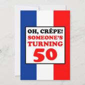 Oh Crepe, iemand die 50 draait nodigt uit Kaart (Voorkant)