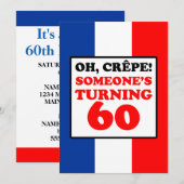Oh Crepe, iemand die 60 draait nodigt uit Kaart (Voorkant / Achterkant)