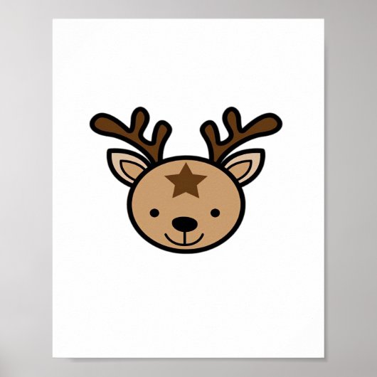 Oh Cute Deer Minimaal Design Poster (Voorkant)