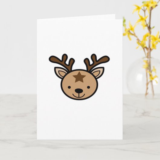 Oh Cute Deer Minimal Design Kaart (Gele Bloem)