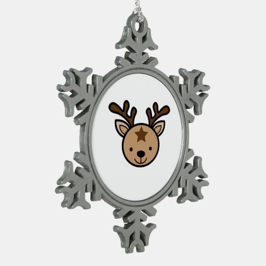 Oh Cute Deer Minimal Design  Tin Sneeuwvlok Ornament (Links)