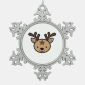 Oh Cute Deer Minimal Design  Tin Sneeuwvlok Ornament (Voorkant)