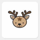 Oh Cute Deer Minimal Design  Vierkante Sticker (Voorkant)