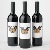 Oh Cute Deer Minimal Design Wijn Etiket (Flessen)