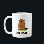 Oh Dam Funny Beaver Pun Koffiemok<br><div class="desc">Oh Dam Funny Beaver Pun heeft een schattig tand bever die er gek van wordt. Cute Pun cadeau voor familie en vrienden die van schattige bevers houden.</div>