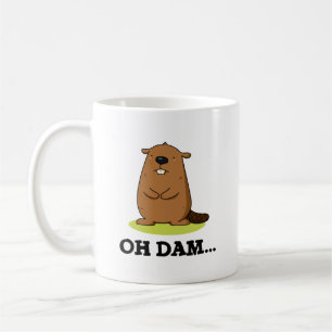 Oh Dam Funny Beaver Pun Koffiemok