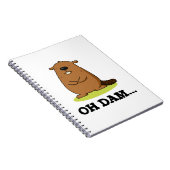 Oh Dam Grappige Bever Woordspeling  Notitieboek (Rechterzijde)