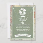 "Oh dank je wel!" Adventure Travel Map Baby shower Bedankkaart (Voorkant)