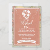 "Oh dank je wel!" Adventure Travel Map Baby shower Bedankkaart (Voorkant)