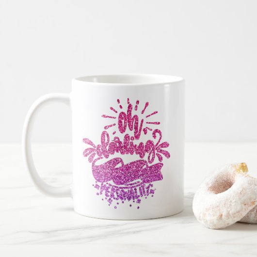 OH DARLING GAAT EEN GLITTERTYPOGRAFIE VOOR PERSOON KOFFIEMOK (Met donut)