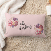 Oh Darling Quote Flower Painting Pillow Kussen (Deken)