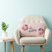 Oh Darling Quote Flower Painting Pillow Kussen (Stoel)