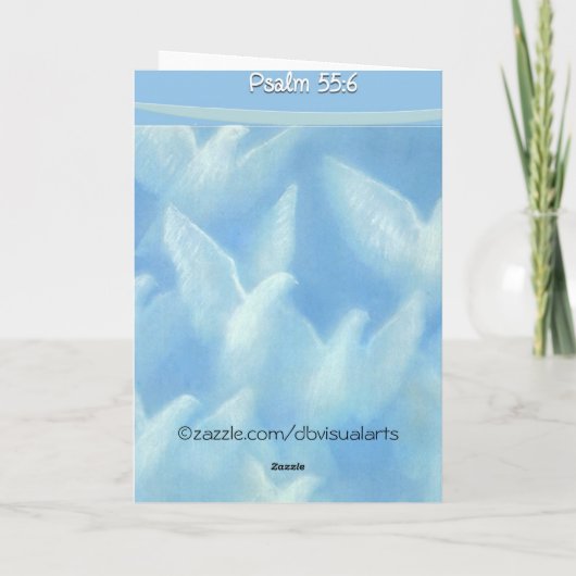 Oh dat ik vleugels had als een duif Psalm 55:6 Kaart (Achterkant)