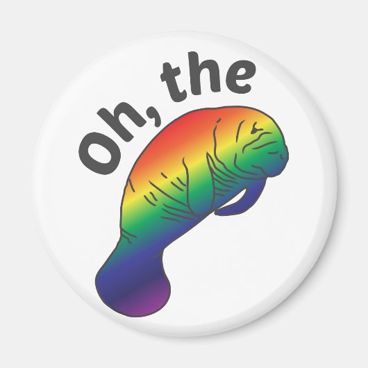 Oh de Hue Manatee ronde magneet (Voorkant)