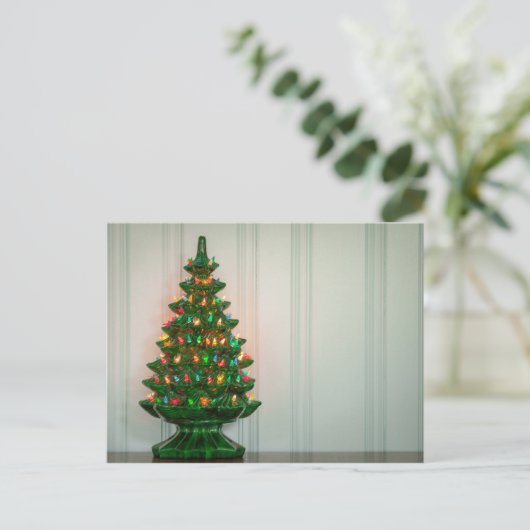 Oh de Moderne Kerstboom van het Midden van de Feestdagenkaart (Staand voorkant)