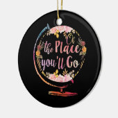 Oh de plaats waar je het Wereldbol leert. Keramisch Ornament (Links)