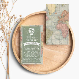 "Oh de plaatsen die ze zullen gaan!" Baby shower r Informatiekaartje