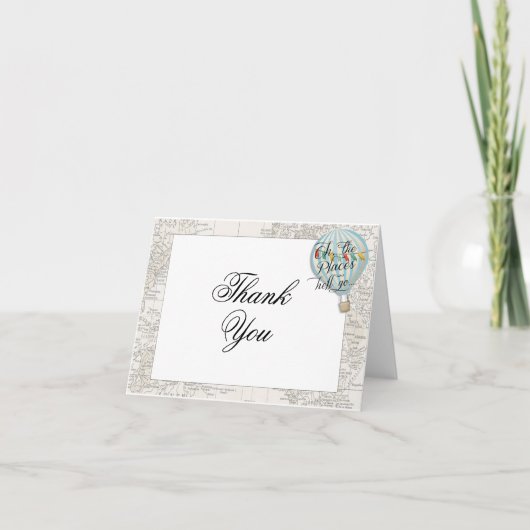 Oh de plaatsen Hot Air Balloon bedankkaart (Voorkant)