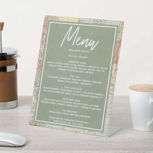 "Oh de plaatsen..." Menu baby shower Reclamebord Met Voetstuk (Insitu)