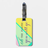 Oh, de plaatsen u zal Helder Kleuren Modern Bagagelabel (Achterkant verticaal)