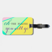 Oh, de plaatsen u zal Helder Kleuren Modern Bagagelabel (Achterkant horizontaal)