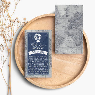 "Oh de plaatsen waar hij zal gaan!" Baby shower re Informatiekaartje