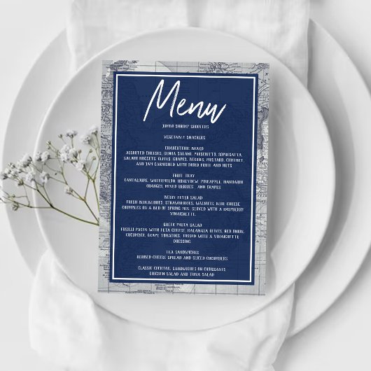 "Oh de plaatsen waar hij zal gaan!" Baby shower re Menu