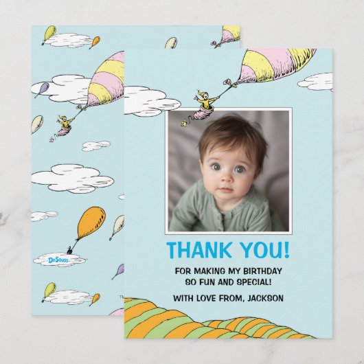 Oh, de plaatsen waar hij zal gaan! - Eerste verjaa Bedankkaart (Voorkant / Achterkant)