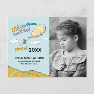 Oh, de plaatsen waar je gaat! Aankondiging afstude Briefkaart