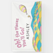 Oh! De plaatsen waar je gaat! Girl Birthday Spandoek (Verticaal)