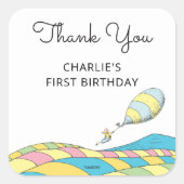 Oh! De plaatsen waar je gaat! Jongen Birthday Beda Vierkante Sticker (Voorkant)