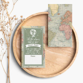 "Oh de plaatsen waar je heen gaat!" Baby shower re Informatiekaartje