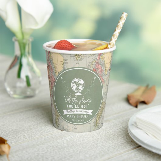 "Oh de plaatsen waar je heen gaat!" Baby shower re Papieren Bekers (Insitu)