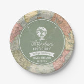 "Oh de plaatsen waar je heen gaat!" Baby shower re Papieren Bordje (Voorkant)