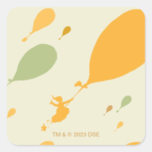 Oh, de plaatsen waar je heen gaat! Balloncontourpa Vierkante Sticker