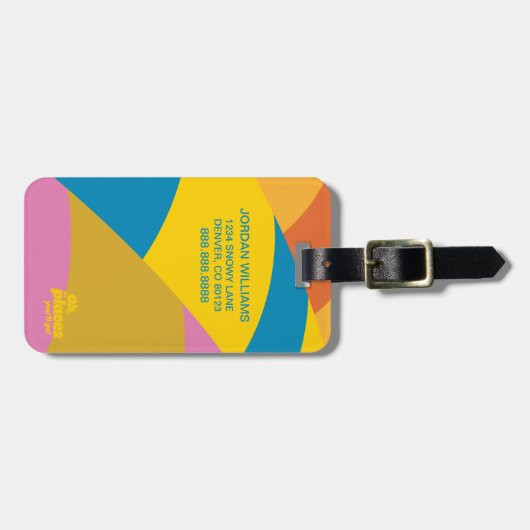 Oh, de plaatsen waar je heen gaat! Kleurrijke ball Bagagelabel (Voorkant horizontaal)
