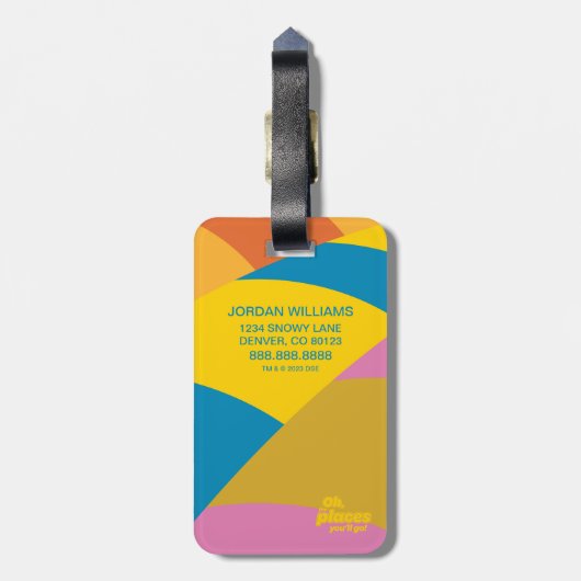 Oh, de plaatsen waar je heen gaat! Kleurrijke ball Bagagelabel (Achterkant verticaal)