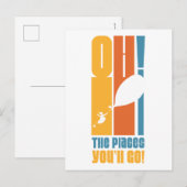 Oh, de plaatsen waar je heen gaat! Lange retrotypo Briefkaart (Voorkant / Achterkant)