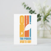 Oh, de plaatsen waar je heen gaat! Lange retrotypo Briefkaart (Staand voorkant)