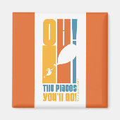 Oh, de plaatsen waar je heen gaat! Lange retrotypo Magneet (Voorkant)